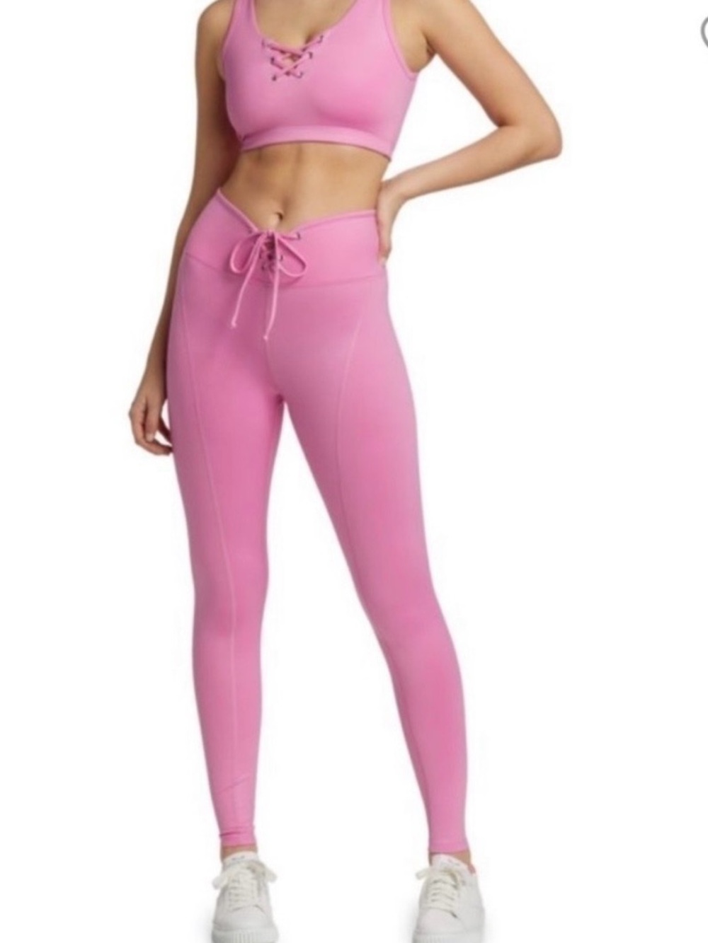 YEAR OF OURS STRECH FOOTBALL LEGGING,  PINK, SIZE MEDIUM,  EUC